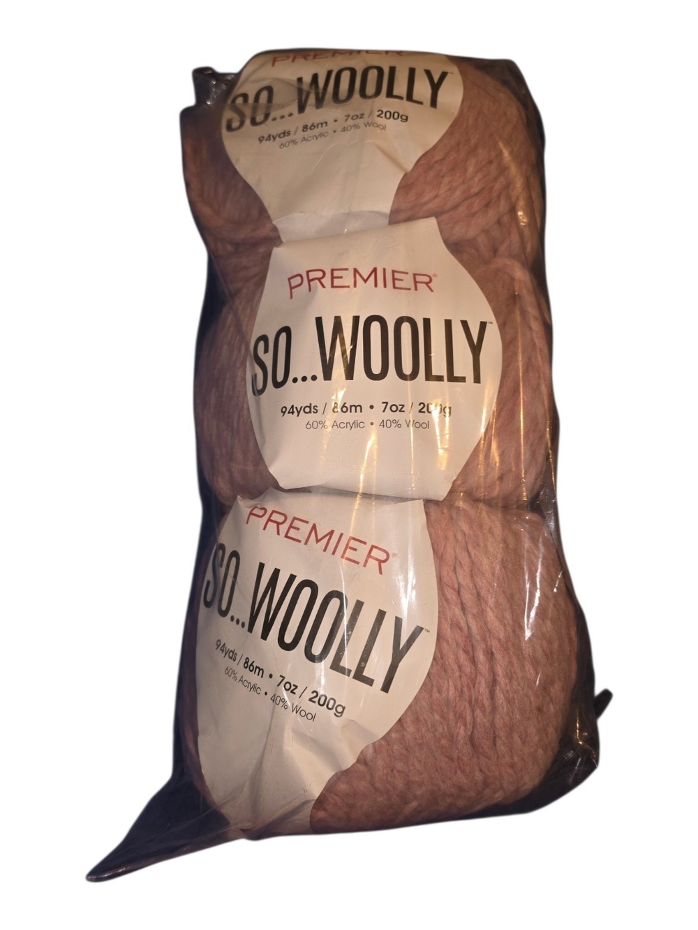 Premier So Woolly Yarn Rosebud Lot of 3 Super Bulky Wool Blend Discontinued